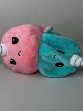 TeeTurtle Reversible Narwhal 5" Stuffed Plush Mood Face Happy Sad Norwall